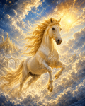 Golden Horse of Abundance – Digital Art