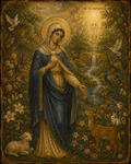 Virgin Mary – Sacred Garden of Grace | Digital Art