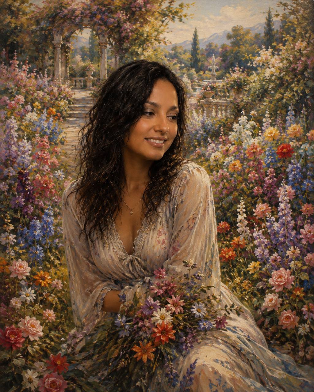 Woman Among Flowers – Beauty, Grace and Freedom